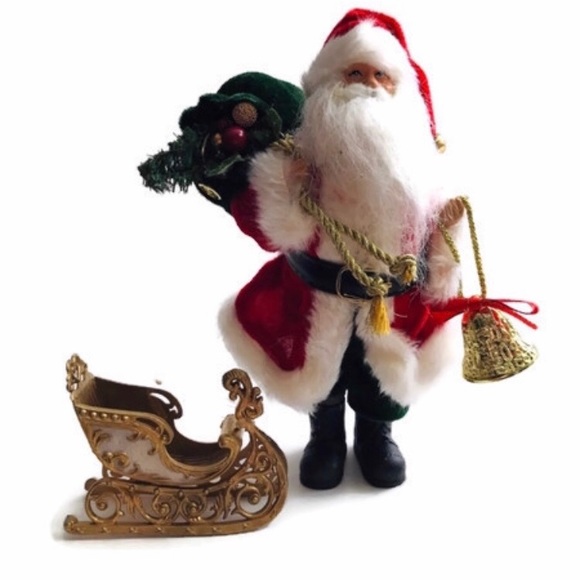 christmas Other - Santa Figurine & Sleigh Ornament Christmas